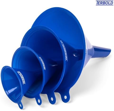 4pc Funnel Nesting Set in BPA Free Plastic for Kitchen Cooking, Car