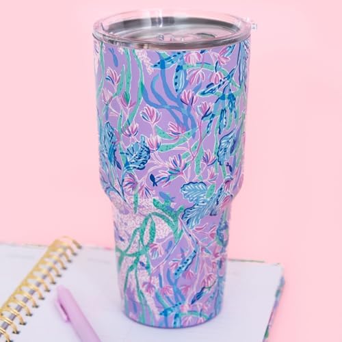 Lilly Pulitzer 30 oz Stainless Steel Tumbler, Secret Escape