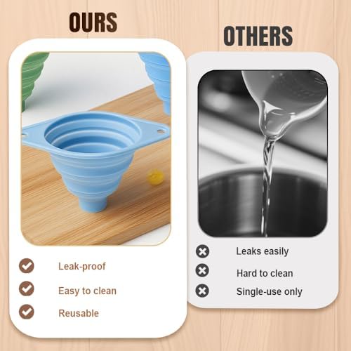 Kitchen Funnel Set, 2025 New Food Grade Silicone Collapsible Small