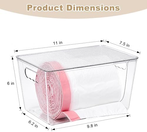 Soddeph Stackable Trash Bag Dispenser with Clear Lid Multi-Use