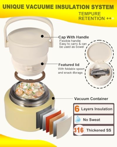 316 Stainless Steel Vacuum Insulated food jar for hot food lunch