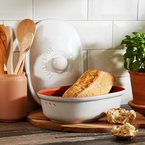 Römertopf Oval Ceramic Bread Freshness Pot | Natural Ceramic - Ideal