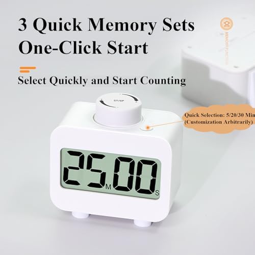 Digital Kitchen Timer with Countdown/Countup, Rotating Knob