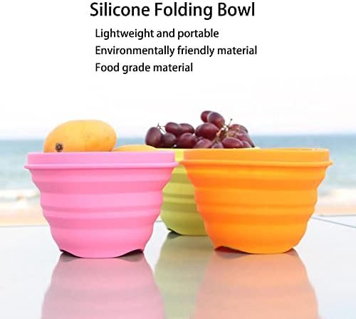 Silicone Collapsible Bowl with Lid Foldable Food Storage Bowls
