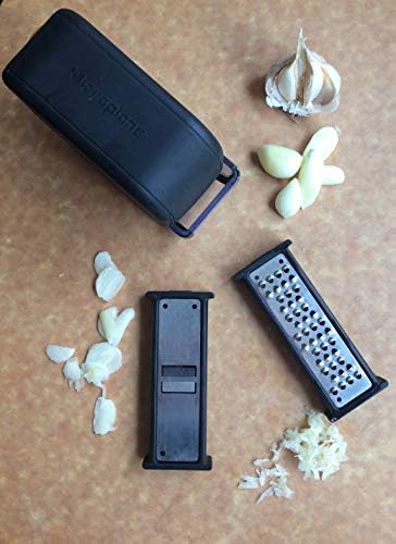 Microplane Garlic Mincer and Slicer Set, Black