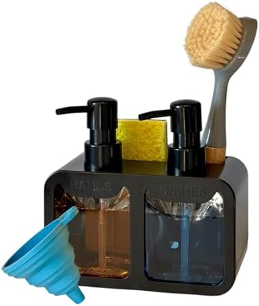 Esby 4-in-1 Dish Soap Dispenser, Black