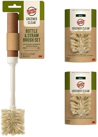 Scotch-Brite Bottle and Straw Brush Set, 2 Replaceable Heads