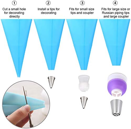 GEMLON Reusable Silicone Piping Bags Set
