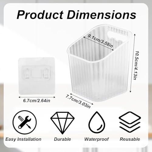 Wall Mount Organizer Bins, 6 Pack, Clear