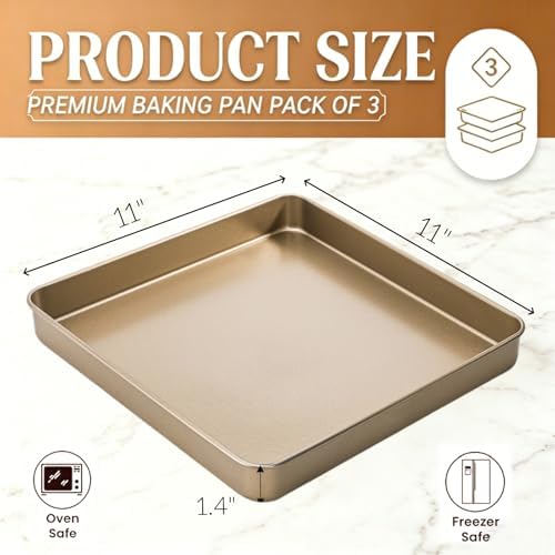 Dicunoy 3 PCS Baking Sheet Pans, Heavy Duty Cookie Sheets for Oven 11