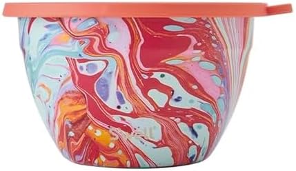 S'well Stainless Steel Salad Bowl Kit 64oz, Marble Swirl, Comes with