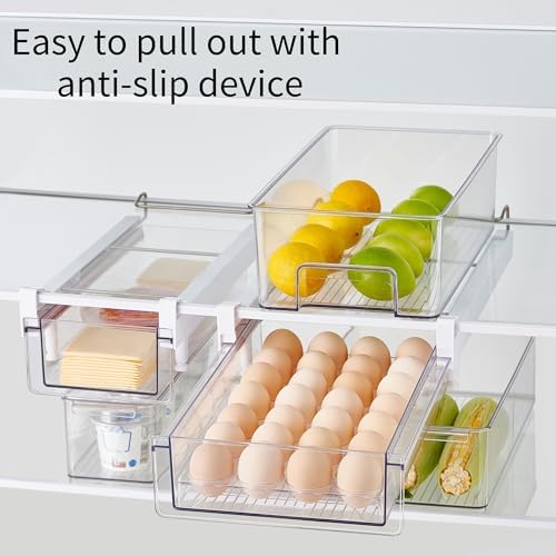 vacane Upgraded Refrigerator Drawers Organizer - Pull Out Fridge Bins