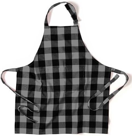 Buffalo Gingham Check Kitchen Bib Aprons, 2 Pack, 100% Cotton