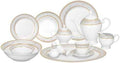 Lorren Home Trends 57-Piece Porcelain Dinnerware Set, Giada, Service for 8