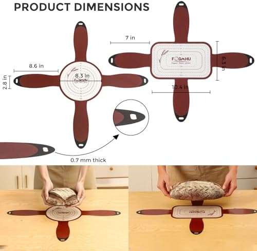 Silicone Bread Sling Set, 4 Handles, Round and Oval