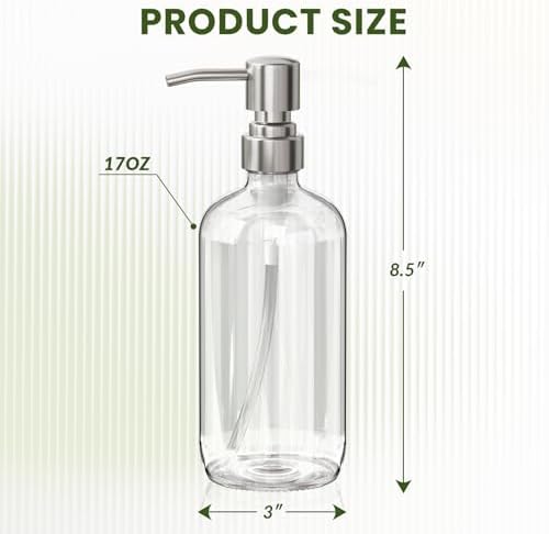 AmazerBath Glass Soap Dispensers, 2 Pack