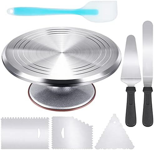 Kootek Aluminium Cake Turntable Set with 9 Inch Stainless Steel