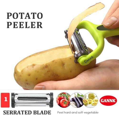 GANNK Potato Apple Vegetable Peelers for Kitchen, I and Y Peelers for