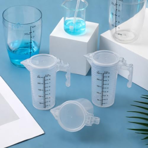250ml Plastic Graduated Beaker, 2 Pack 9oz Plastic Measuring Cup with