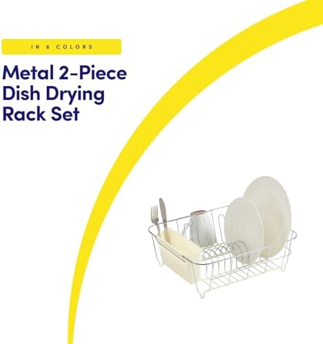 Dish Drying Rack & Cutlery Holder 2 Piece Set - Compact Sink-Fitting