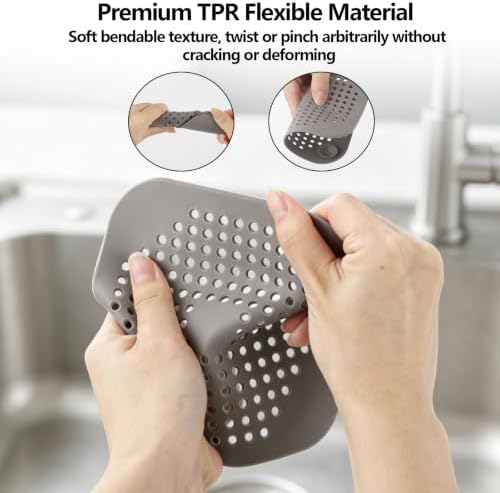 6Pcs Drain Hair Catcher Silicone Drain Cover Sink Strainer Hair