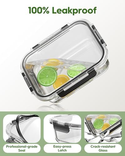 Canfanni 40-Piece Glass Food Storage Containers with Airtight Lids