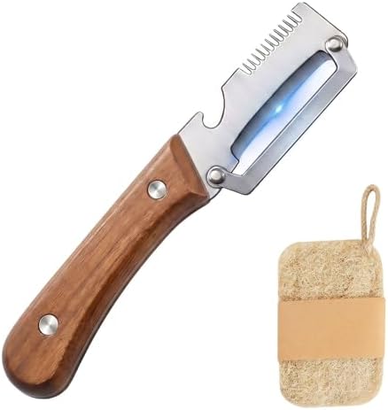 3-in-1 Vegetable Peeler, Julienne Shredder, Classic Dark Wood