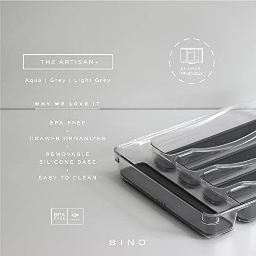 BINO 5-Slot Silverware Organizer for Drawer | Plastic Utensil