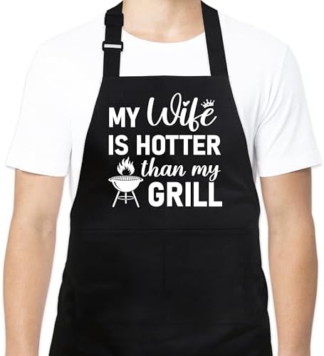Funny Grilling Aprons For Men - Men’s Funny Apron for Dad Husband Chef