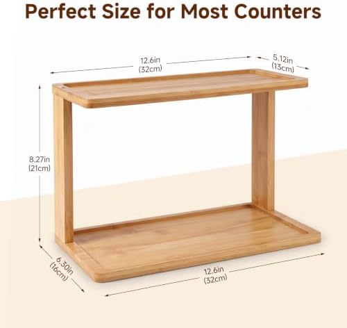 2-Tier Bamboo Coffee Station Organizer for Countertop