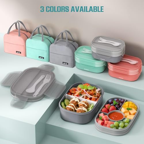 RIKDOKEN Bento Lunch Box, Stackable 2 Layers Containers with