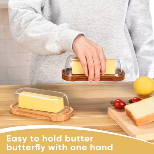Butter Dish with Lid, Butter Container Holds for East/West Coast