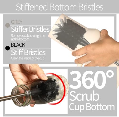 15 Inch Bottle Brush Set - 4 Pack Extra Long Handle Bottle Brush