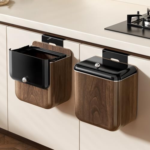 3.2 Gallon Under Sink Compost Bin with Lid, Walnut