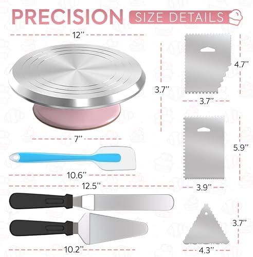 Riccle 12" Aluminum Rotating Cake Stand