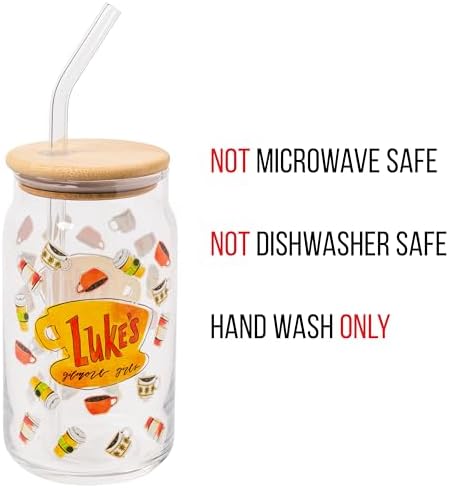 Silver Buffalo Gilmore Girls Luke's Diner, Glass Tumbler, 16oz