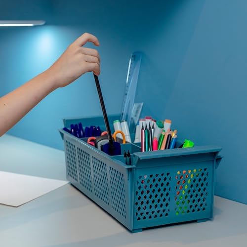 Flatware Rack – 8-slot Plastic Cutlery Basket – Large 16" Organizer