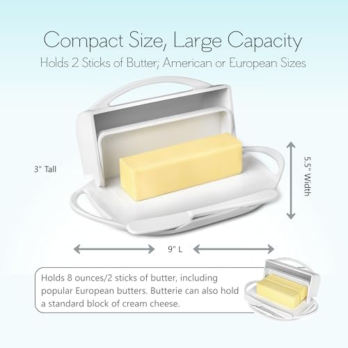 Butterie Flip Top Butter Dish, White