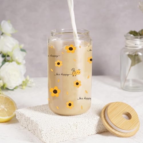 MUJUZE Bee Gifts for Women, 16 oz Tumbler & Crochet Bee Gift Set