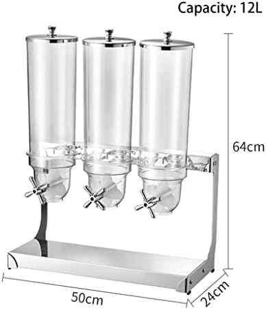 Cereal Dispenser Countertop Dry Food Holder Candy Dispenser Machine for Home/Office Desk - Snacks Grains Cheerios Dry Powder Container4L/8L/12L Cereal，Clear-12L