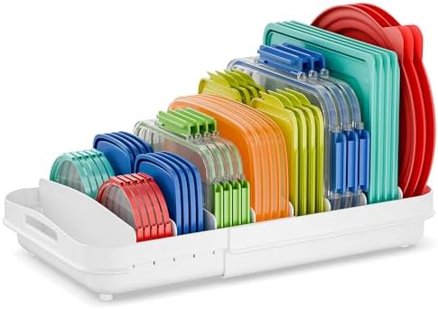 EVERIE Expandable Food Container Lid Organizer, 8 Dividers