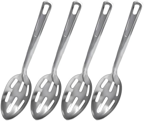 4 Pack Kitchen Slotted Spoon Stainless Steel, Stiring Large Spoons