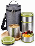 Lille Home 2-Tier Vacuum Insulated Stainless Steel Lunch Box, 32oz