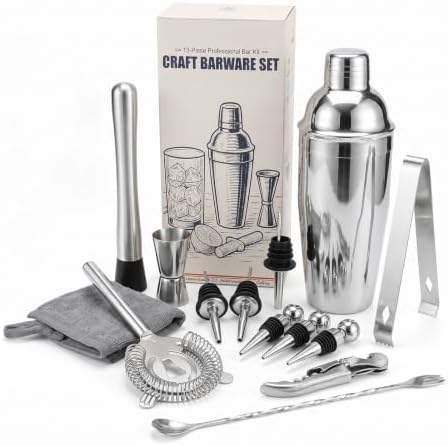 Cocktail Shaker Set,13Piece Bartender Kit,Bar Tool Set,Bar Cart