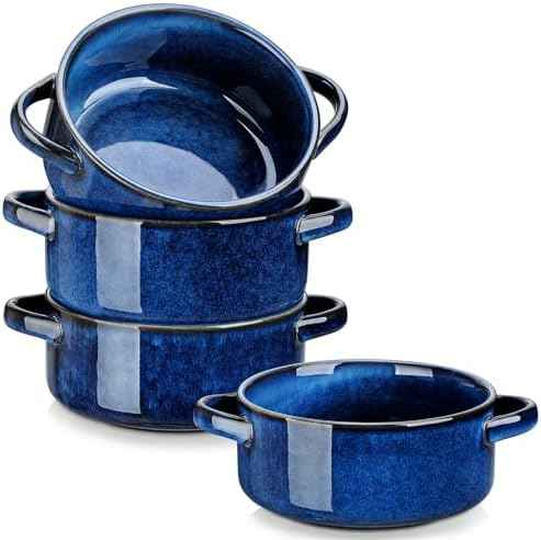 vancasso Starry French Onion Soup Bowls, 30 Oz Soup Crocks Set of 4