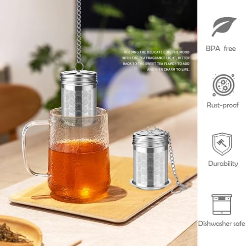 2 Pack Stainless Steel Tea Infusers, Extra Fine Mesh Strainers with