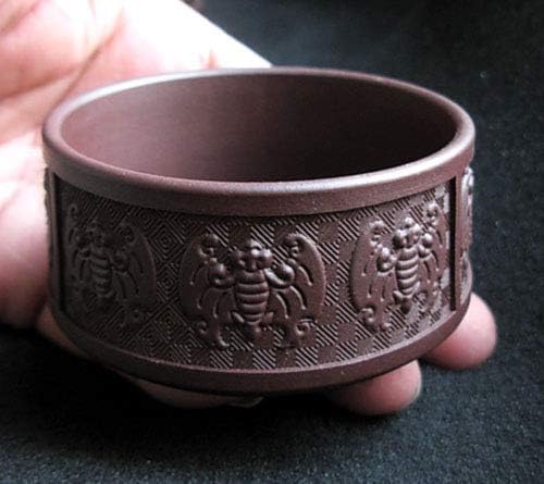 Yxhupot 2pcs Teacup 80ml Chinese Yixing Clay Zisha Cup Fu Luck Happy