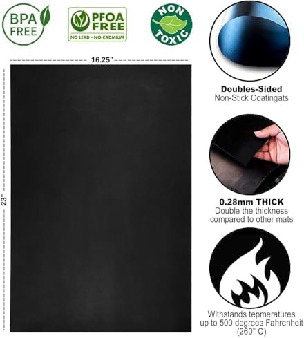 Oven Liners for Bottom of Oven – Heavy Duty Non Stick Reusable Oven