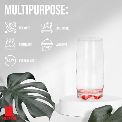 Vibrant Splash Water, Beverage Highball Glasses, 13.25 Ounce - Set of