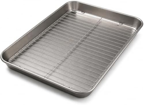 Titanium Baking Sheet with Cooling Rack Set of 2, 16x12Inch Cookie